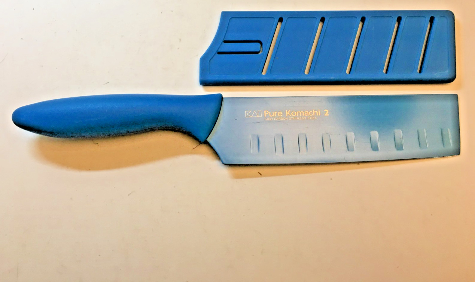 KAI Pure Komachi 2 – 5 1/2″ Nakiri Knife with Safety Sheath, Blue