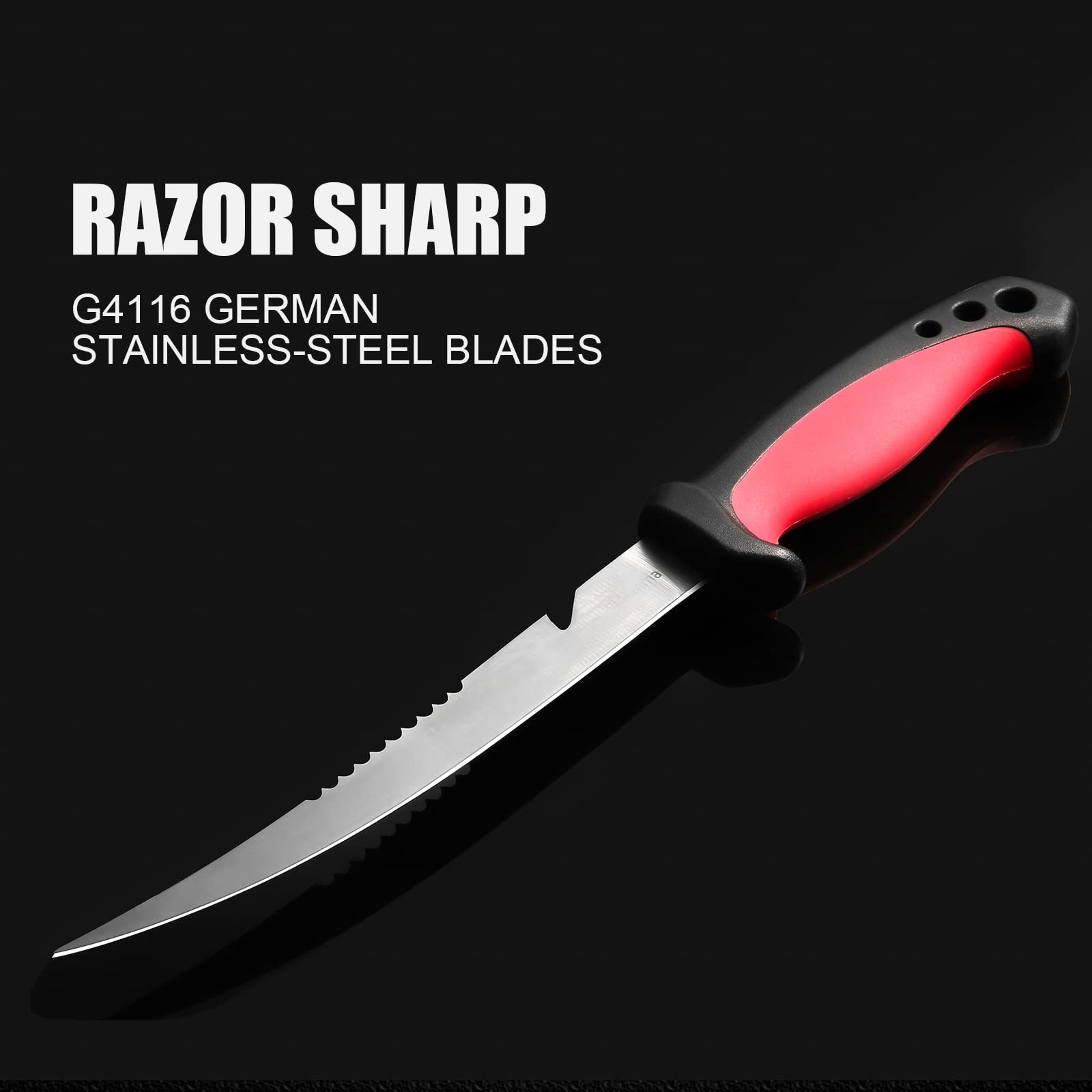 2 pcs Fishing Fillet Knife Set Stainless Steel 6.5 Inch Pro Fish Knife for Fi…