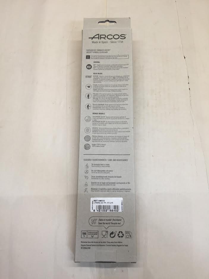 Arcos Bread Knife 8 Inch Nitrum Stainless Steel and 200 mm blade