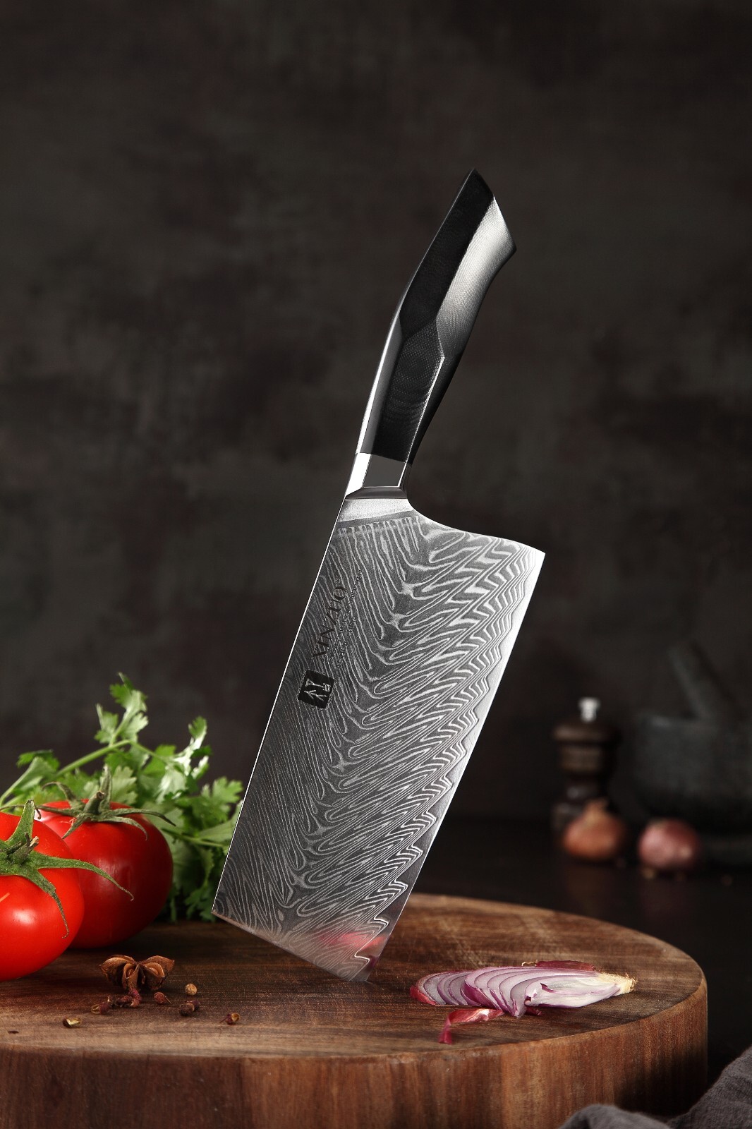Xinzuo B32 Feng Japanese Style Cleaver Knife 67 Layers Damascus Steel Wickedly S