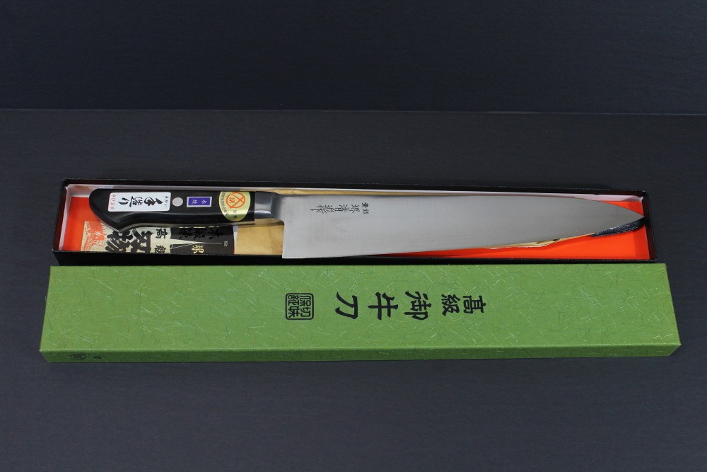 Japanese Kitchen Chef Knife Honyaki Katana Method GYUTO 9.5″ 24cm Blade #1 SHARP