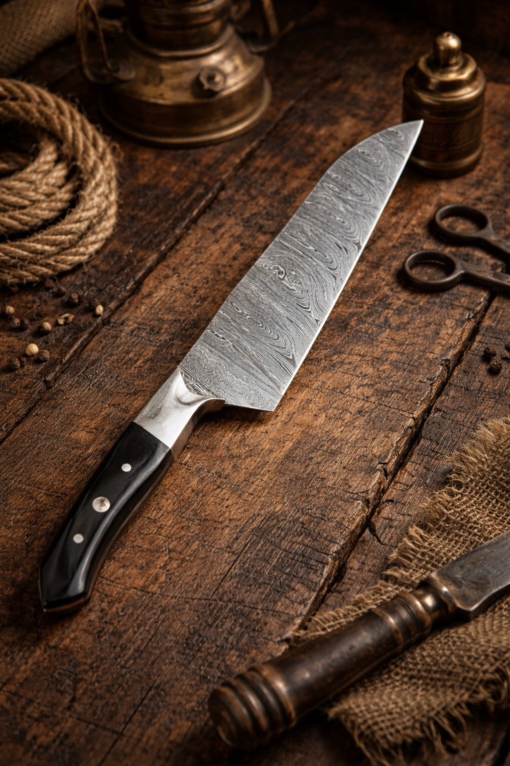 12” custom Handmade Damascus Chef Knife Hand Forged Japanese Bunka Kitchen Knife