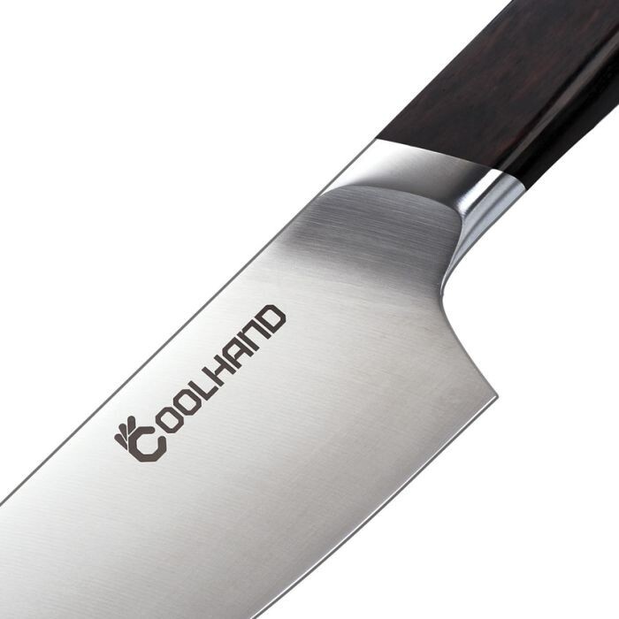 Coolhand Fixed-Blade Chef’s Knife 8″ Stainless Steel Blade Ebony Wood Handle