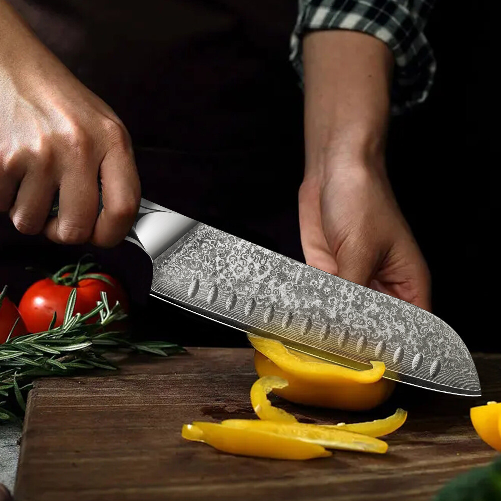 8In Kitchen Knife Santoku Knife Damascus Chef Knife VG10 Handle for Home Kitchen