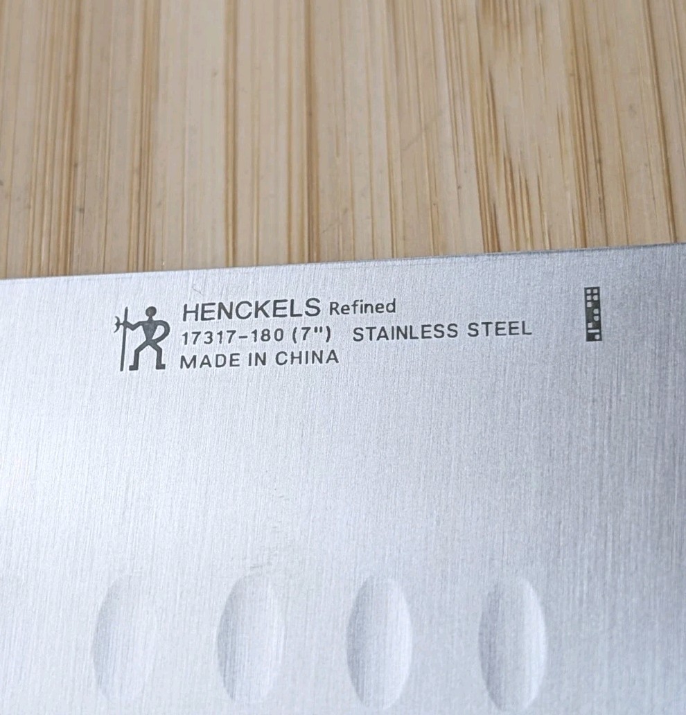 Henckels REFINED 7-in SANTOKU Knife, Stainless Steel, BLACK, 17317-180