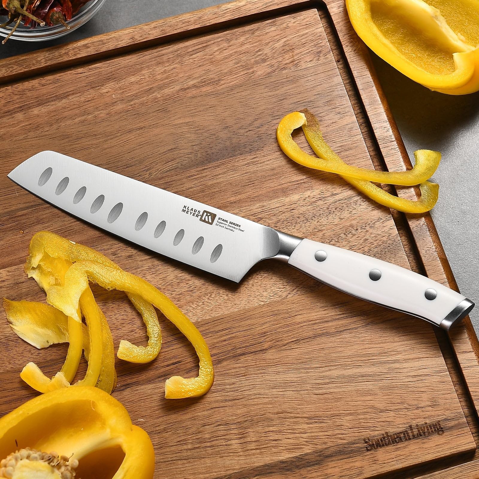 Stahl High Carbon Exclusive German Steel 8 Piece Knife Block Set (White)