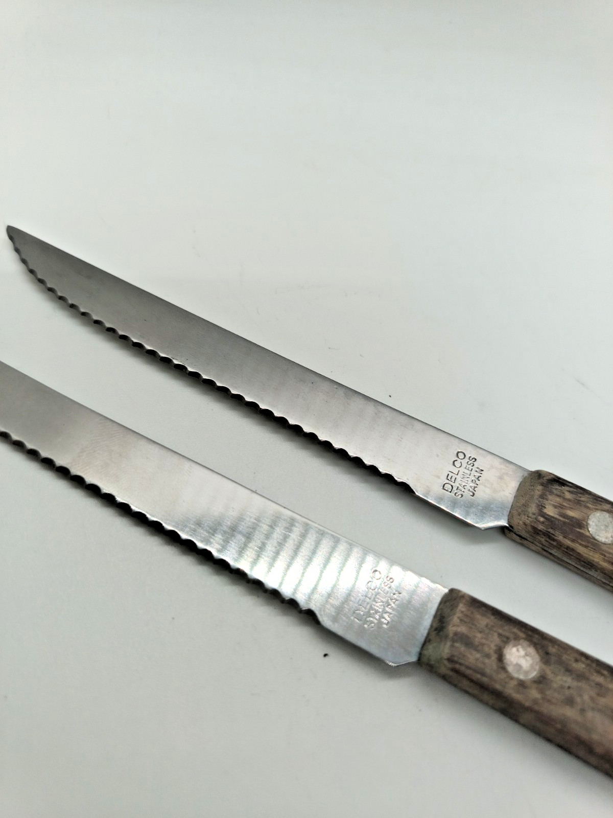 7 Steak Knives, Ginsu Delco Maxam Steel 6” Superior Hanford Forge Lot Wooden