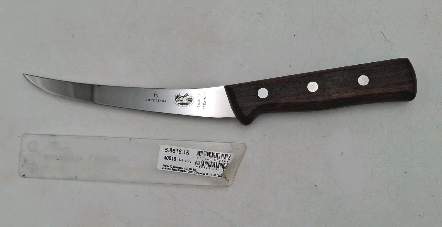 Victorinox 5.6616.15 Stainless Flexible 6″ Curved Boning Knife Rosewood Handle