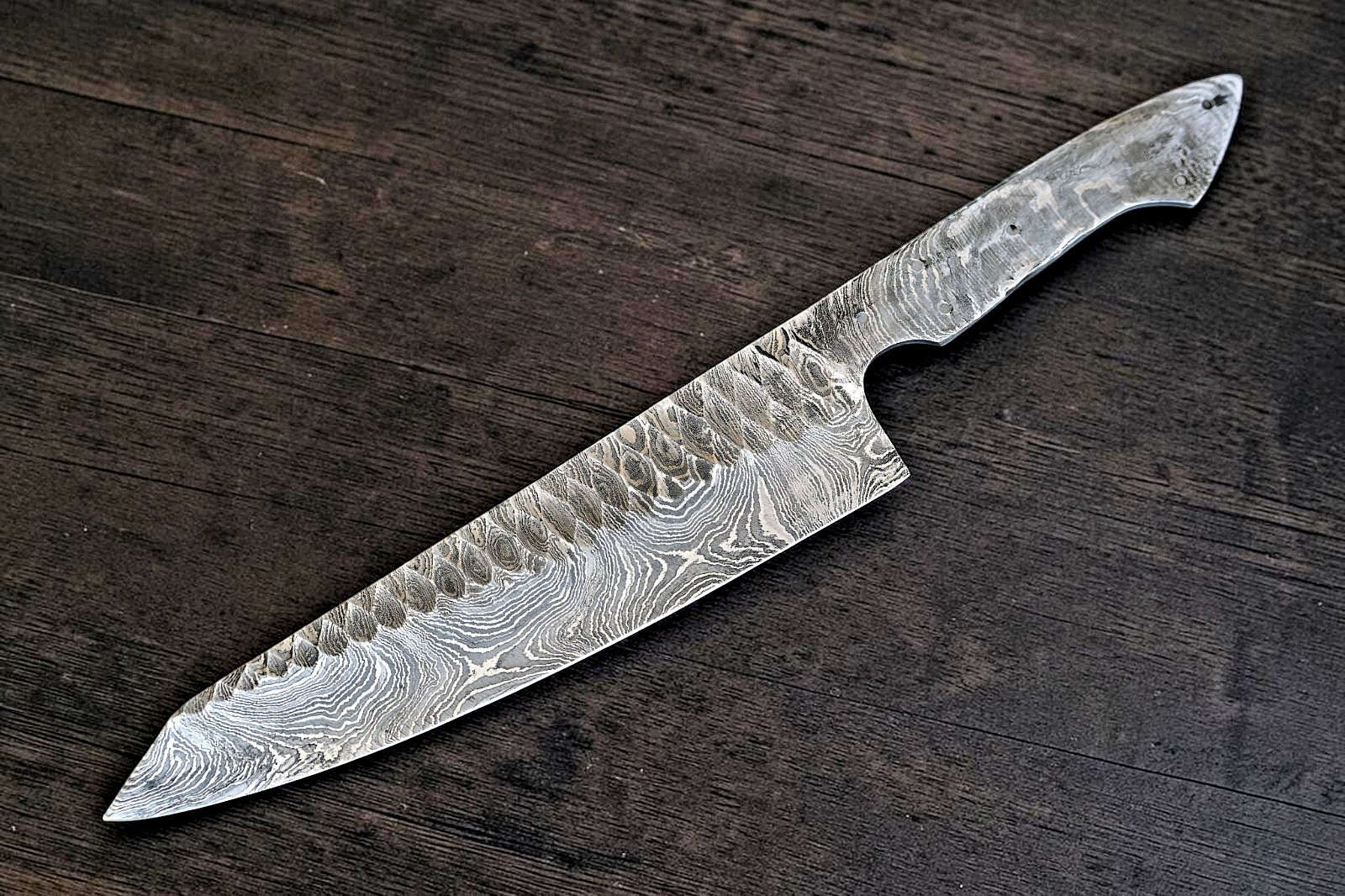 CUSTOM MADE HAND FORGED DAMASCUS STEEL BLANK BLADE CHEF KNIFE 2506