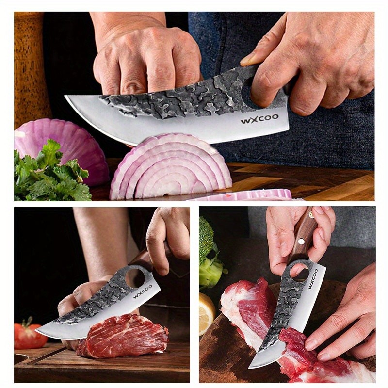 1-9PCS Professional Chef Knife Multipurpose Meat Cleaver Cooking Camping Knives