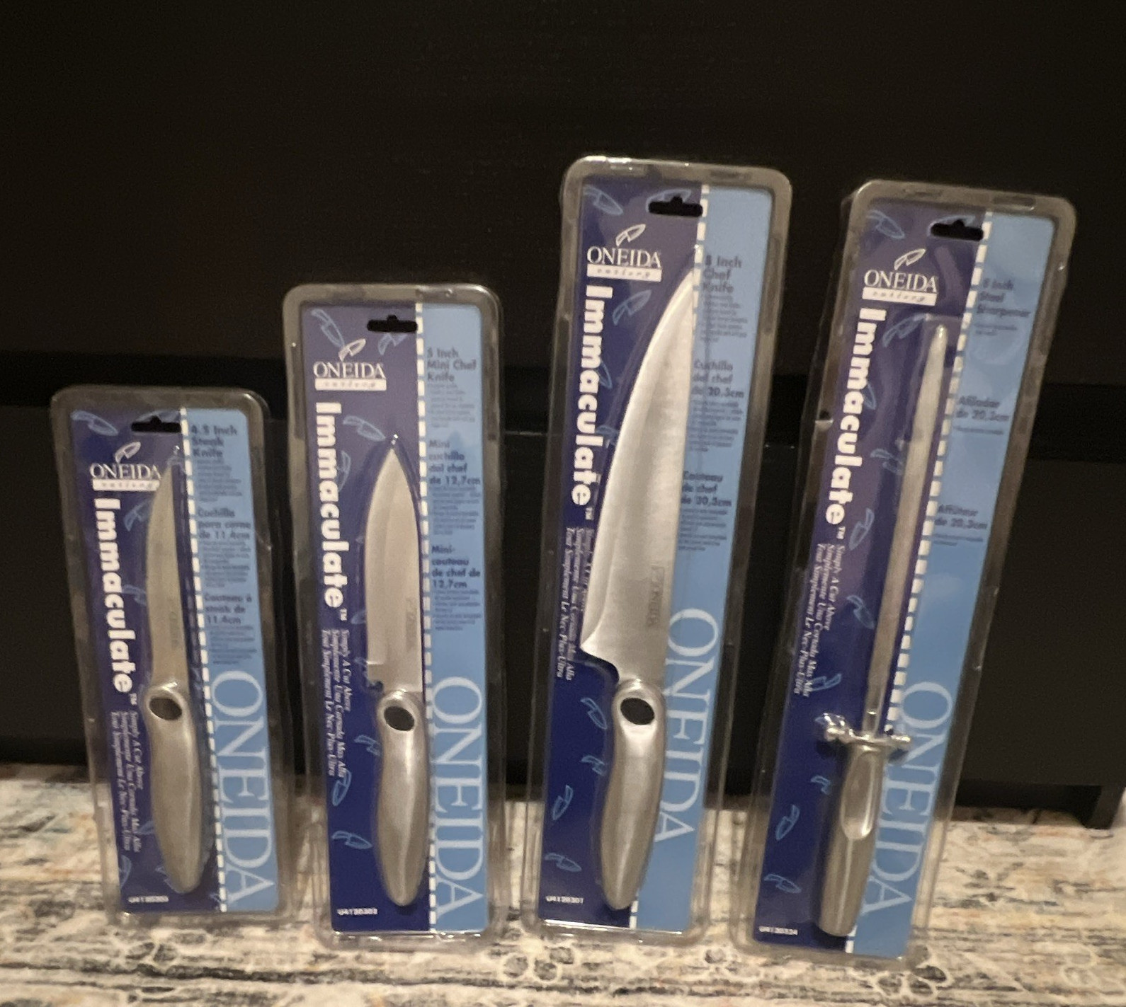 ONEIDA Immaculate 4pc Stainless Steel Serrated Knife Set Silver/Blue