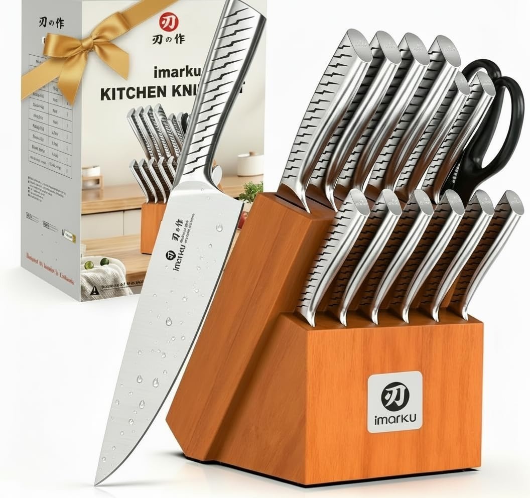 imarku 7 Inch Santoku Knife – High Carbon Stainless Steel Chef Knife