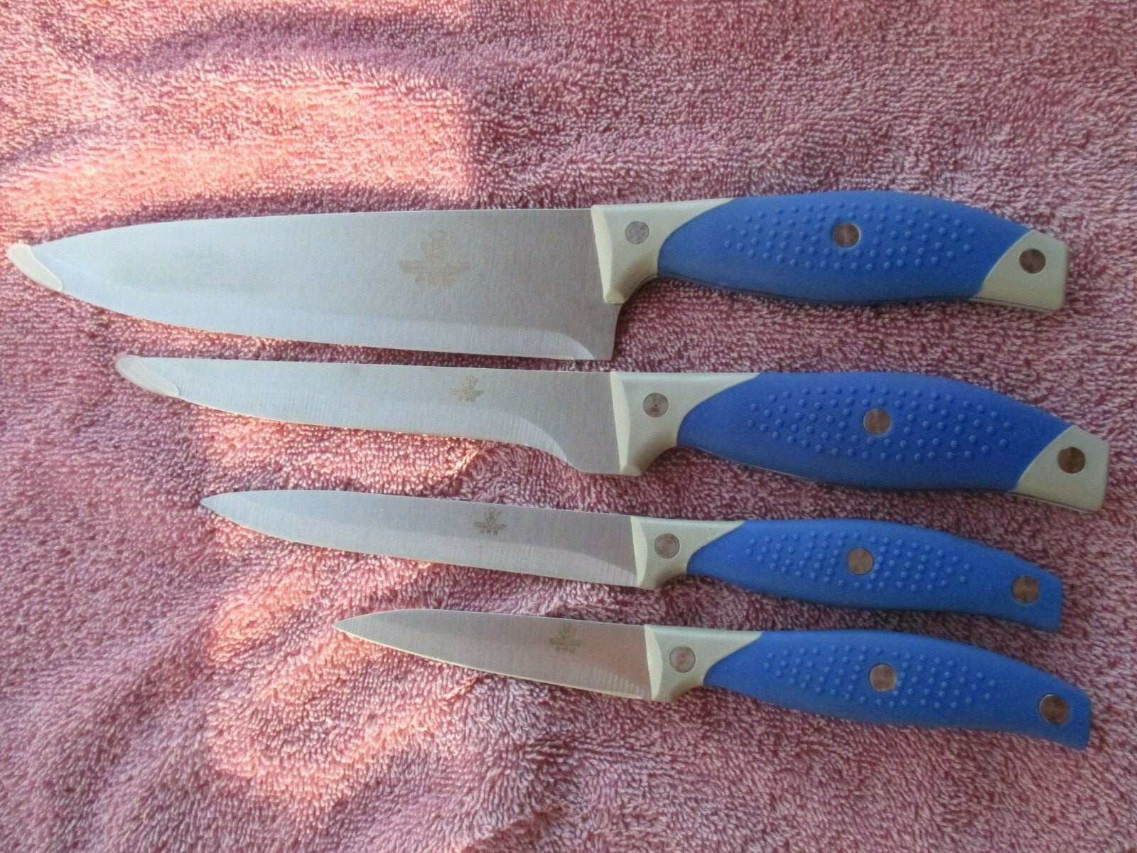 4 PIECE BBQ KITCHEN KNIFE SET PARING UTILITY BONING CHEF KNIFE STAINLESS STEEL