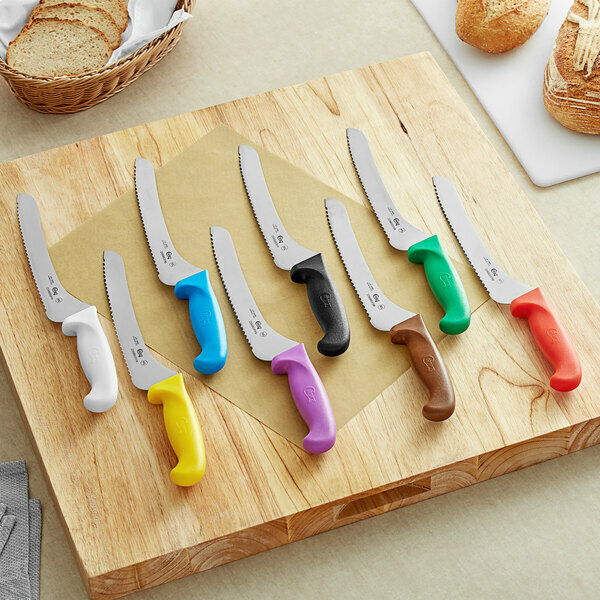 Choice 9″ Offset Serrated Edge Bread Knife (select color below)