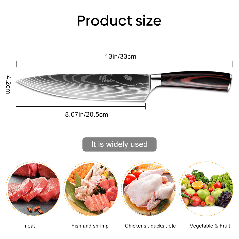 Japanese Chef Knife Professional Kitchen Knife for Steak and Vegetables Forged