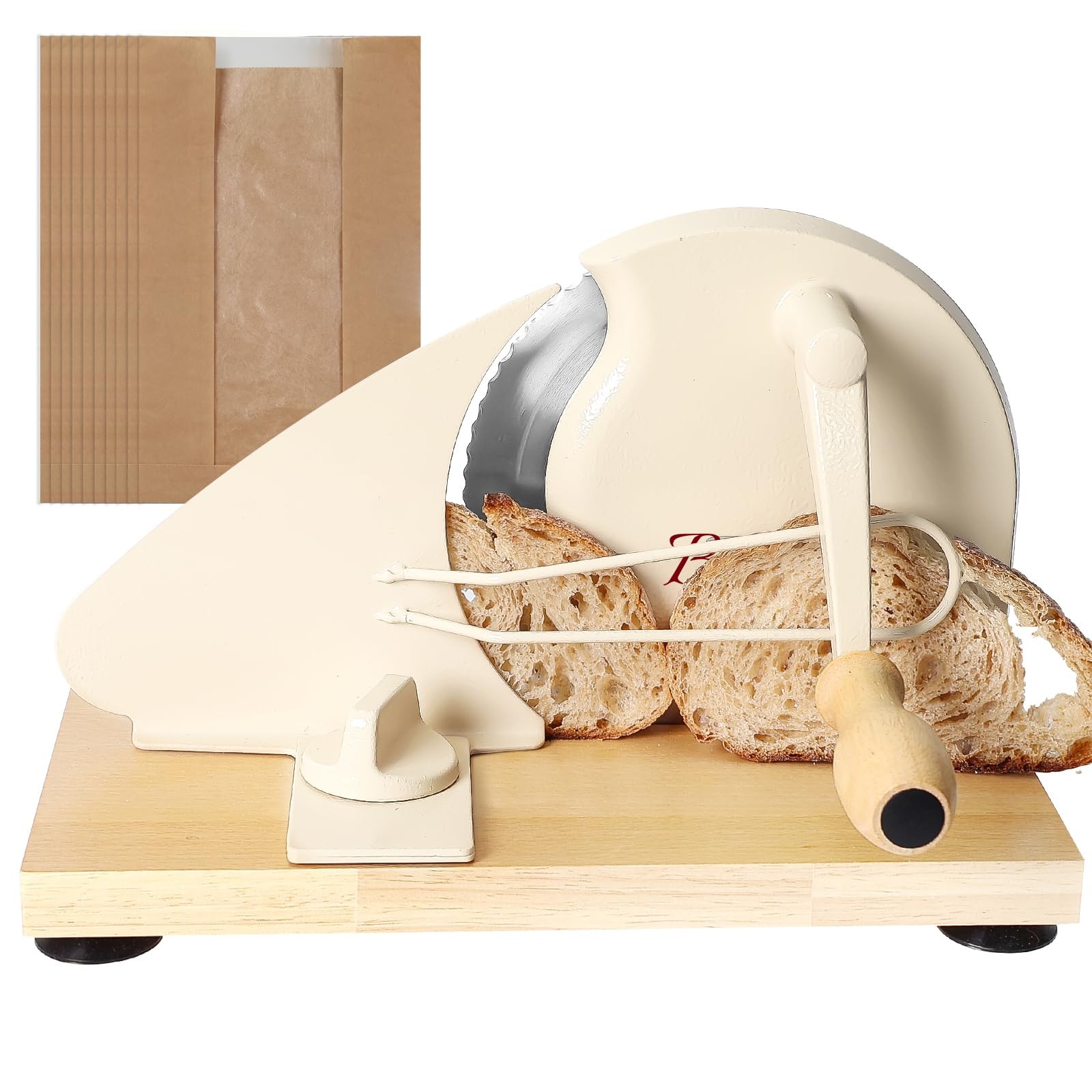 Manual Bread Slicer for Homemade Sourdough,Adjustable Thickness,Hand Crank Br…