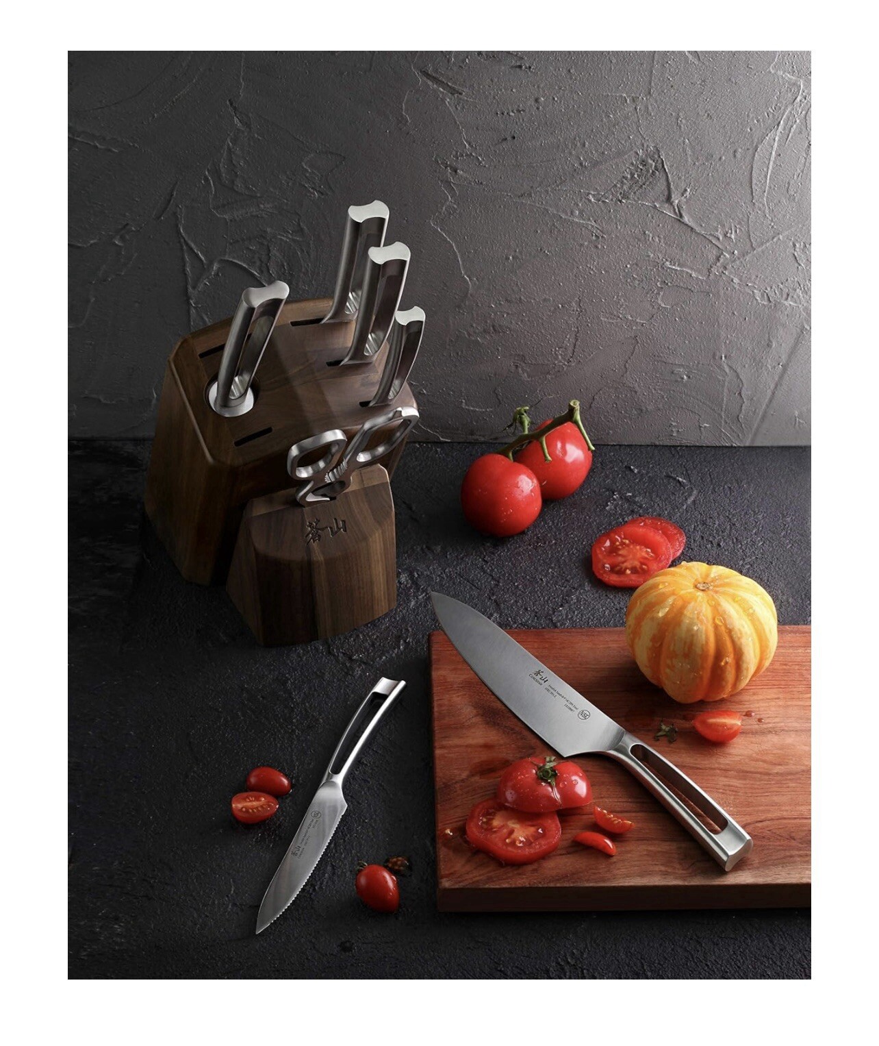 Cangshan TN1 Series 1021950 Swedish 14C28N Steel Forged 8-Piece Knife Block