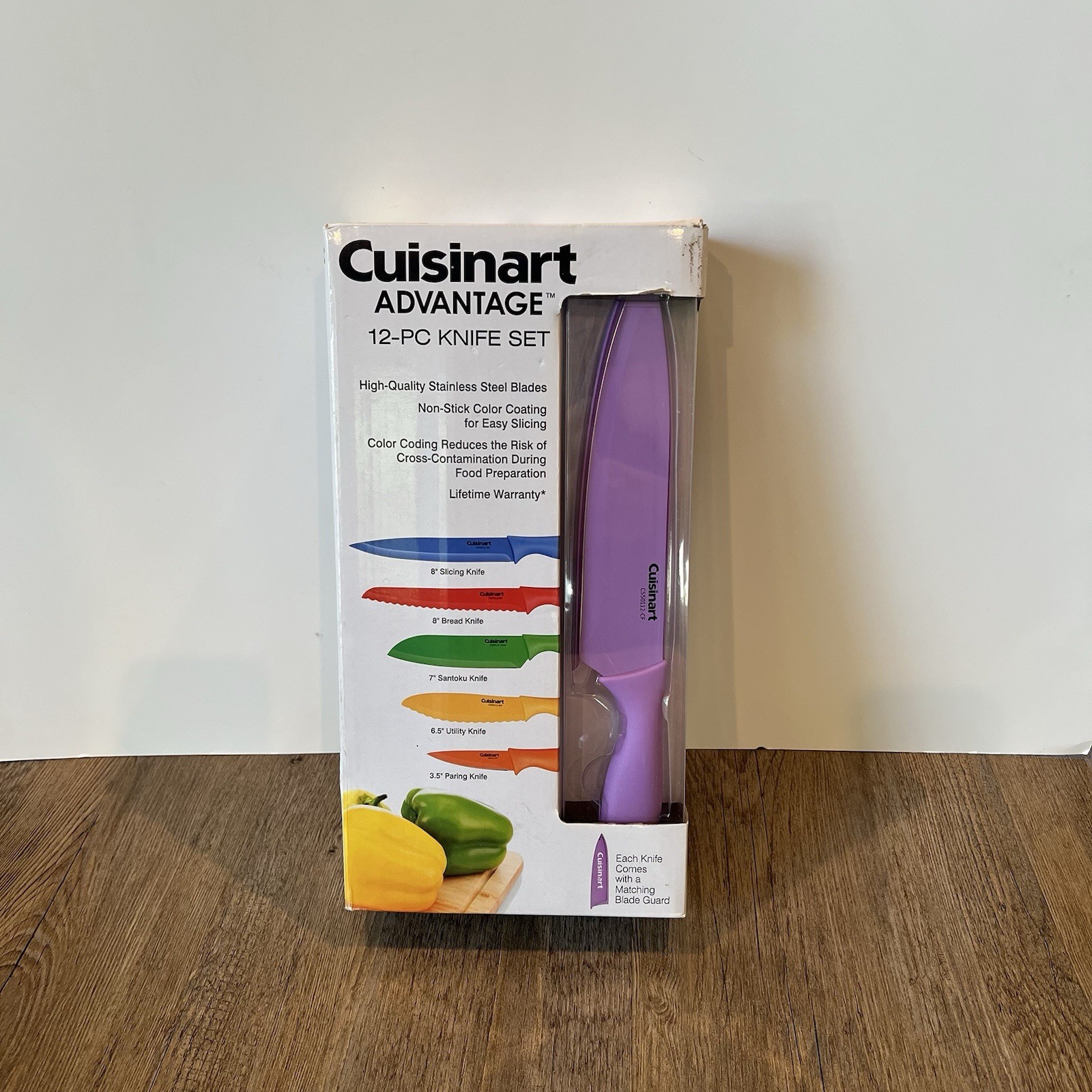 Cuisinart Advantage 12-Piece Knife Set Multicolor Blades with Guards