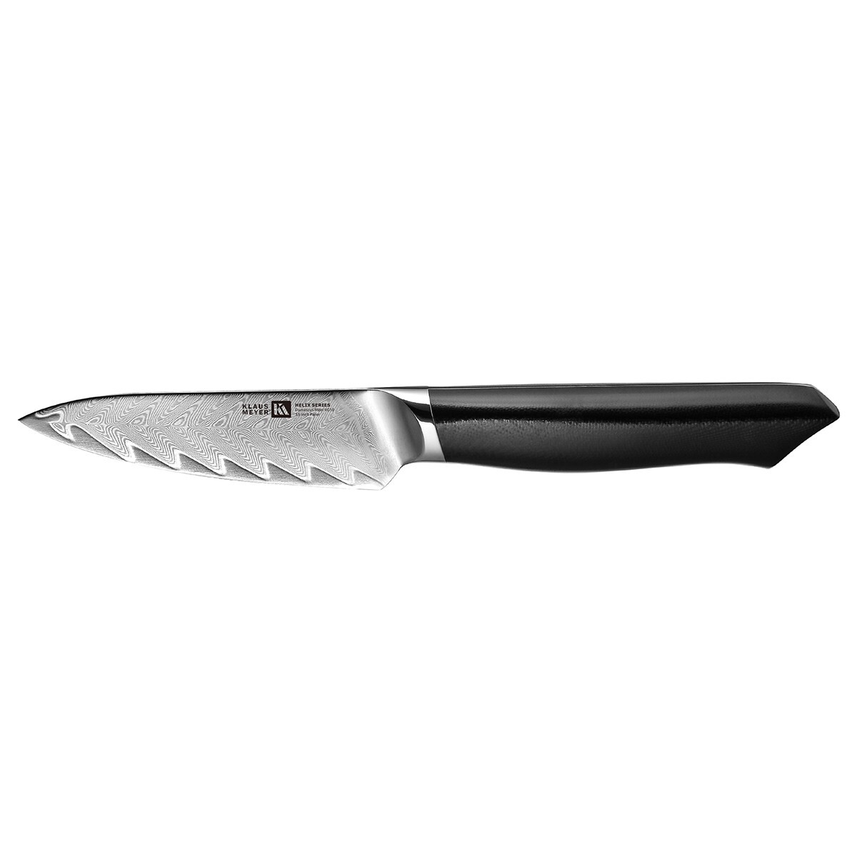Klaus Meyer Helix Damascus Steel 3.5 inch Paring Knife with Wood Sheath