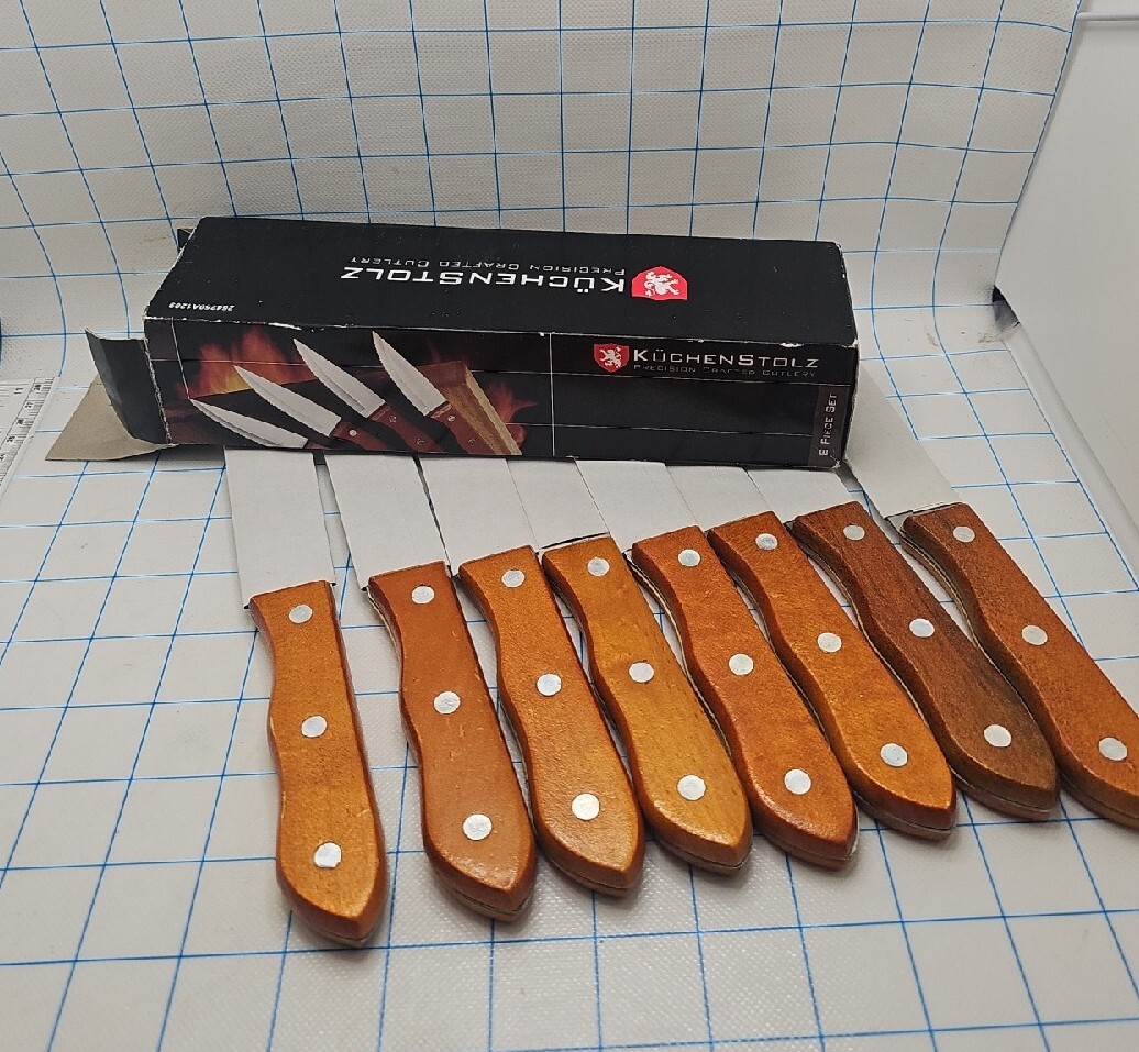 Küchenstolz 8 Piece Steak Knife Hand Crafted opened NIB China