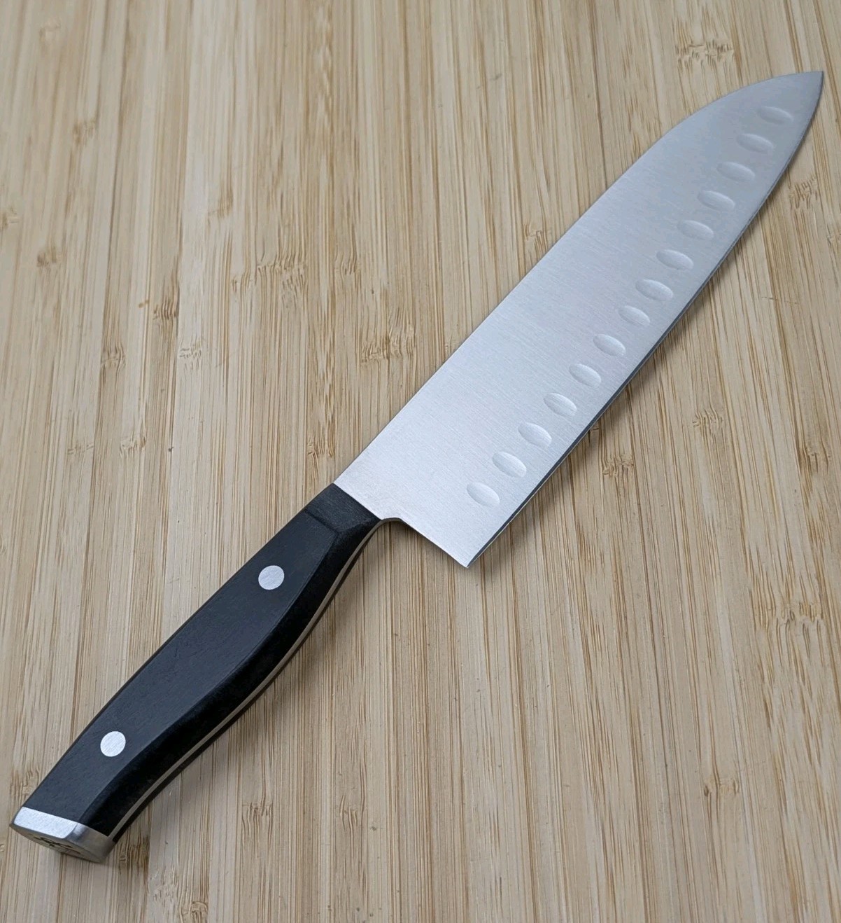 Henckels REFINED 7-in SANTOKU Knife, Stainless Steel, BLACK, 17317-180