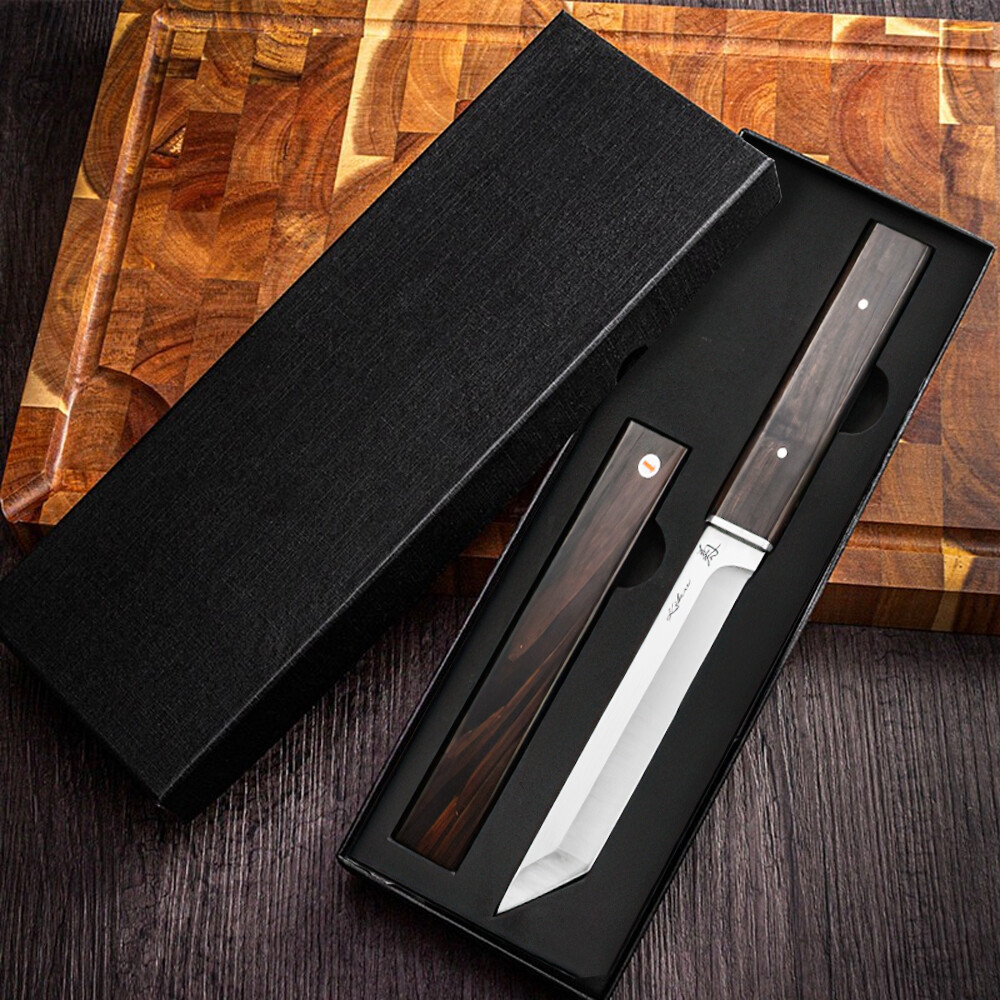 Tanto Knife High Hardness Straight Knife Sharp Pocket Camping Knife W/ Scabbard