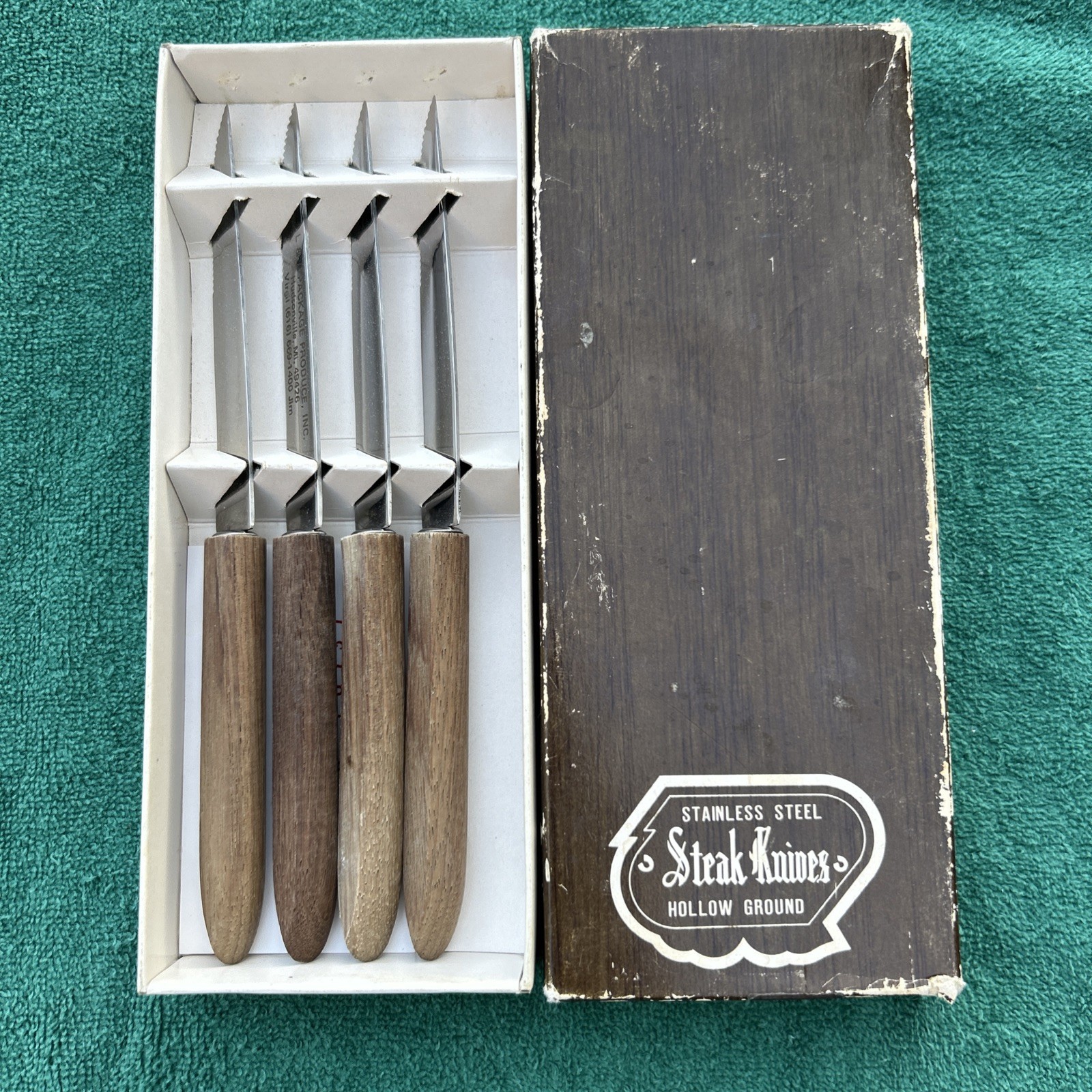 Vtg Hollow Ground Steak Knife Set of 4 Stainless Set New! Exc Quality Japan