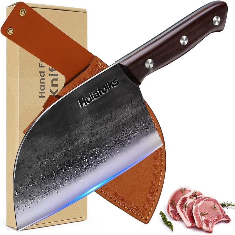 Knife Chef 6.7″ Serbian HolaFolks Antirust Oil Coating Meat Cleaver Hand Forging