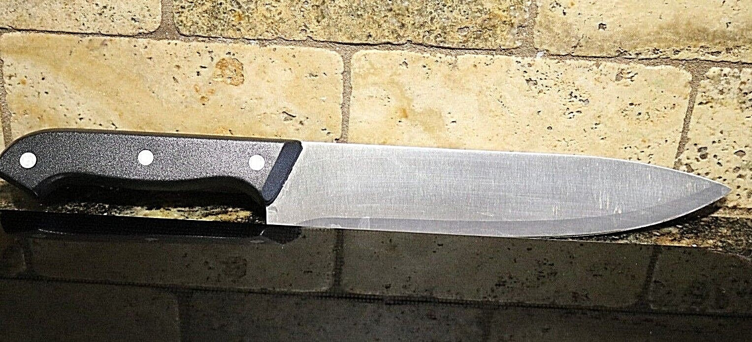 Knife – Chef Knife – 13 Inches Long – Stainless Steel – Black Handle