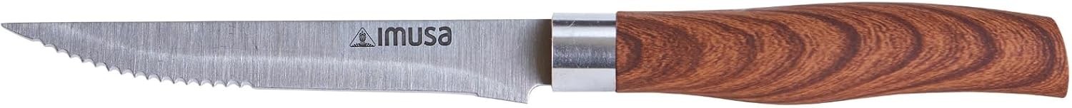 IMUSA 4.5in Chef WL Stainless Steel Steak Knife with Wood Look Handle
