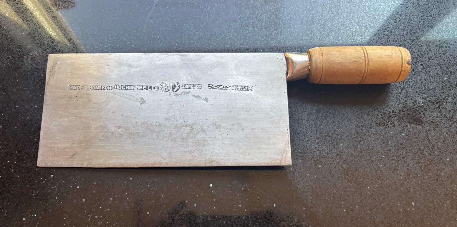 VINTAGE HO CHING KEE LEE CLEAVER BUTCHER KNIFE 8” MADE IN HONG KONG