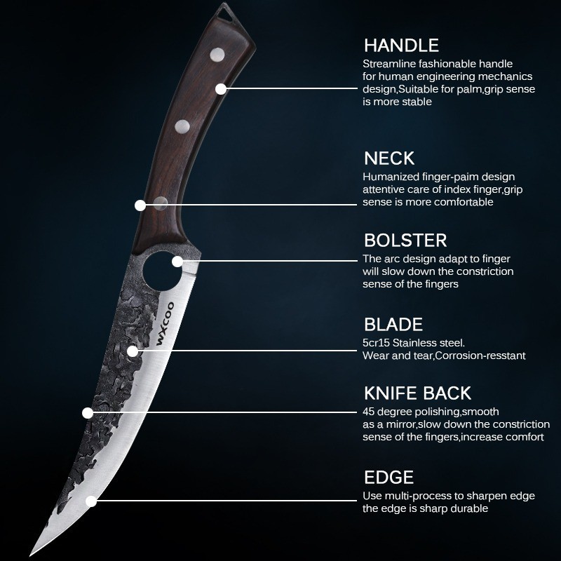 12PCS High Carbon Steel Kitchen Knife Set Professional Chef Utility Knives