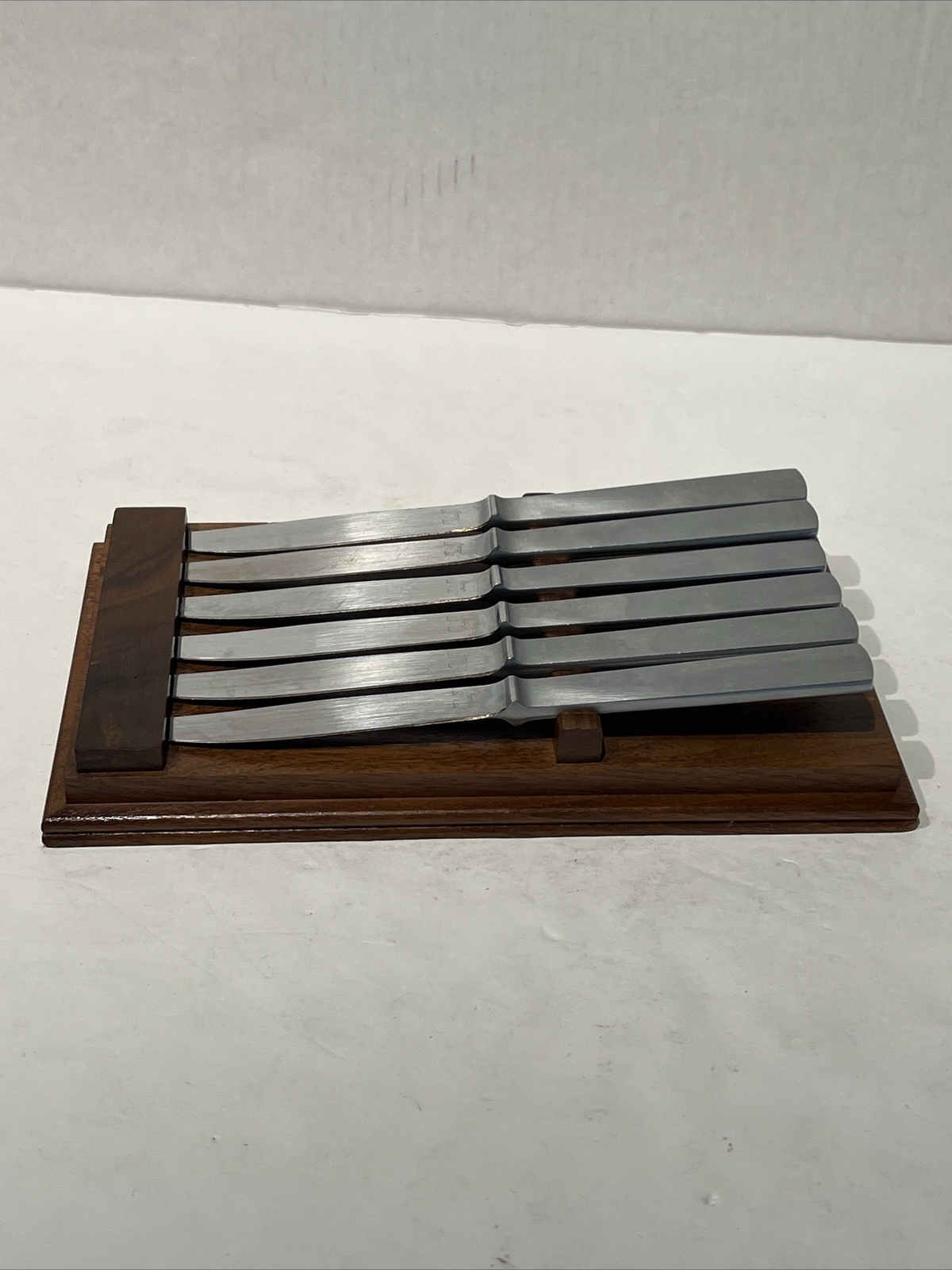 6- B&B Cutlery Set Stainless Steak Knives In Drawer Knife Case Italy Quality