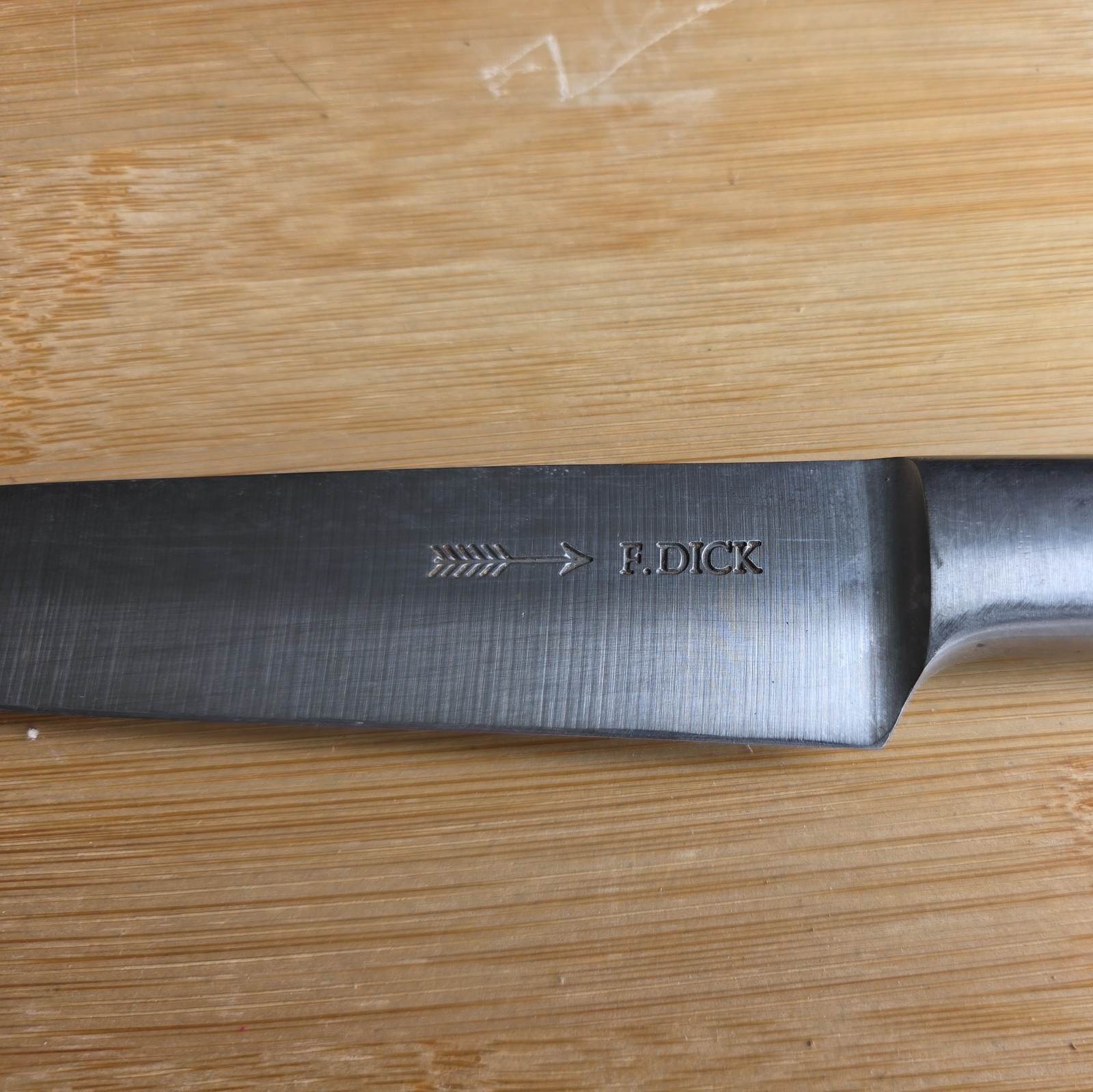 F Dick Germany Chef 7 inch Blade Filet Knife with Stamped Arrow Logo Excellent
