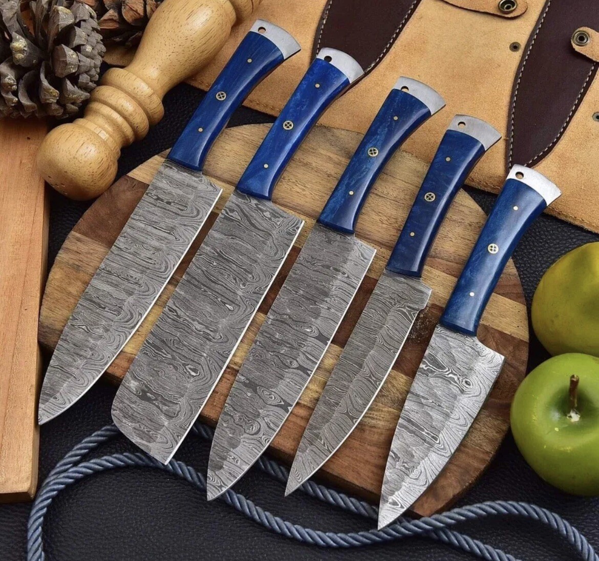 DAMASCUS STEEL CHEF KNIFE SET KITCHEN KNIVES CHEF SET