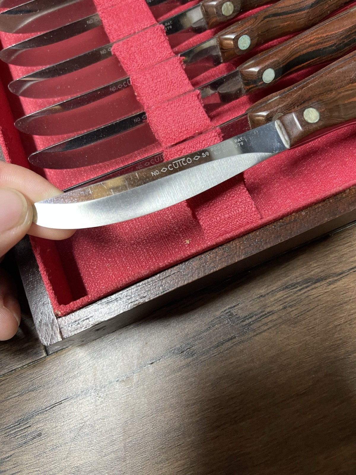 CUTCO BRAND MODEL 59 SMOOTH STEAK TABLE KNIVES SET OF 8 IN BOX 241 7079