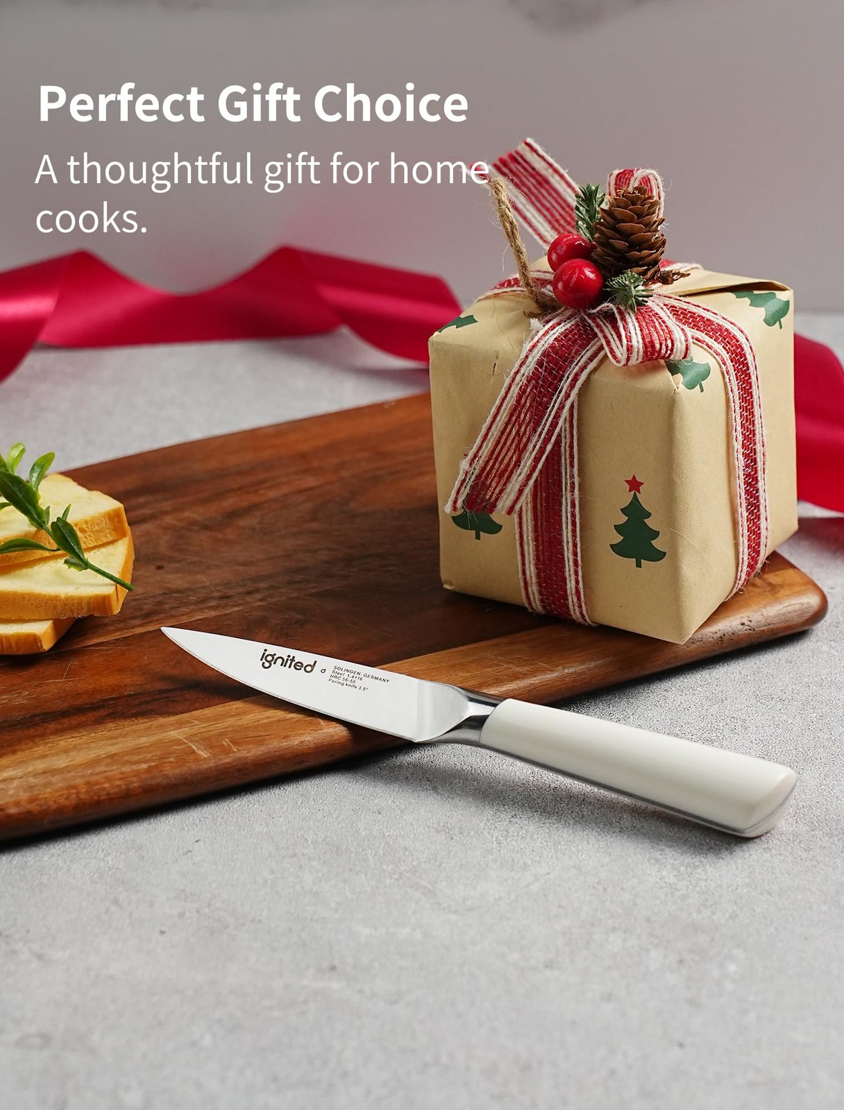 3.5 Inch Paring Knife German Stainless Steel Ergonomic Ivory Kitchen Peeling
