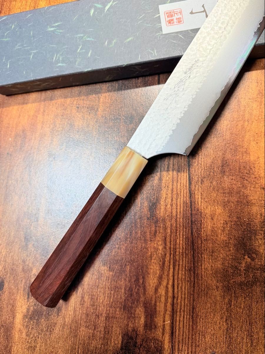 Yoshihiro Gyuto Chef Knife 240mm VG5 Hammered Rosewood Buffalo Horn Handle