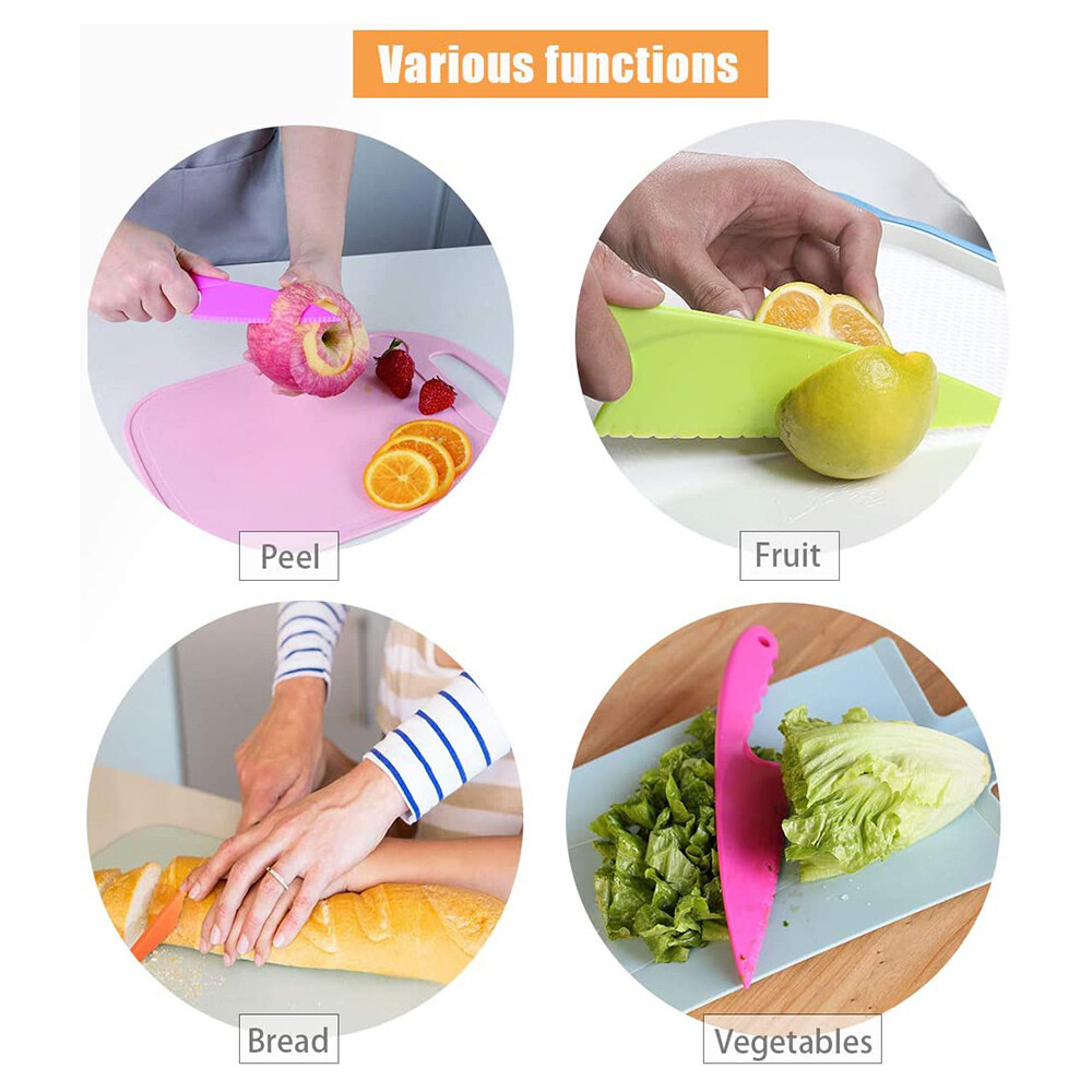 3pcs Safe Emual Kids Kitchen Nylon Cooking Plastic Knives For Fruit Bread Cake