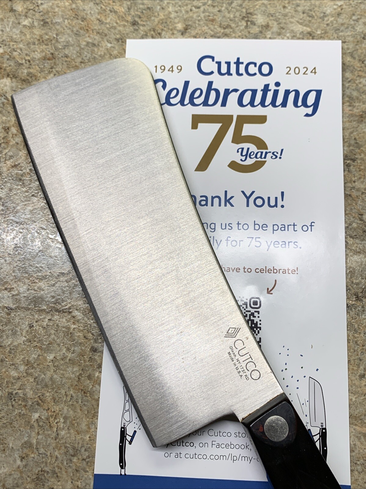 CUTCO 1737 Meat Cleaver Knife Sharp! Classic/Brown/Black Handle Factory Fresh