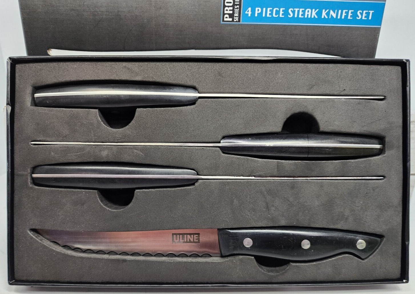 Steak Knife Set By Ergo Chef Pro Series II, 4pc., Stainless Steel 5″ Edge in Pkg
