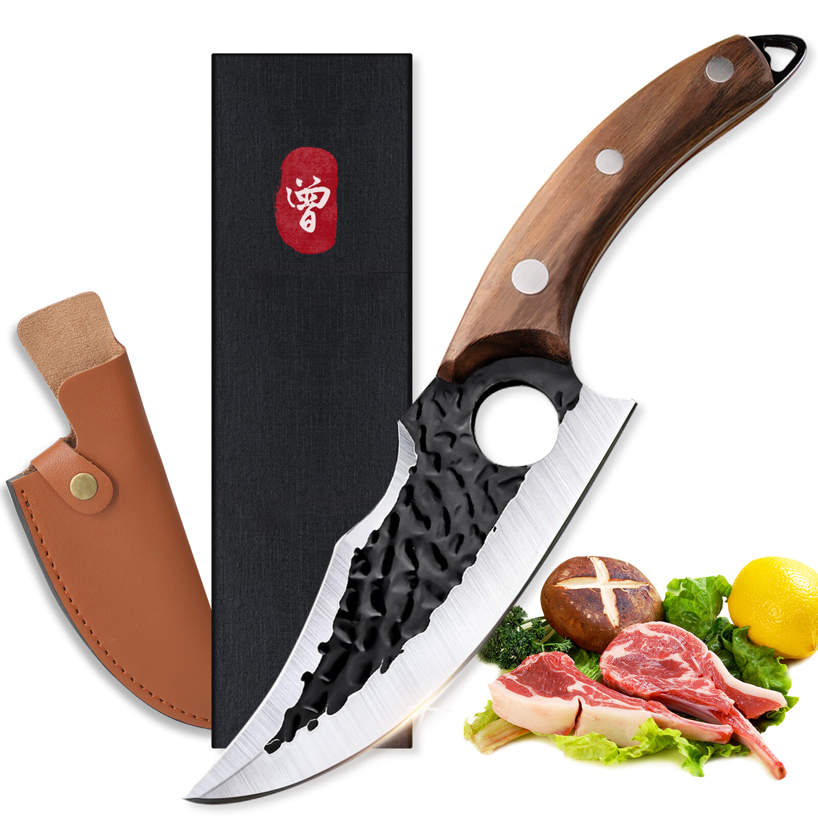 Serbian Butcher Boning Knife Hand Forged Kitchen Chef Knife Meat Cleaver Slicing