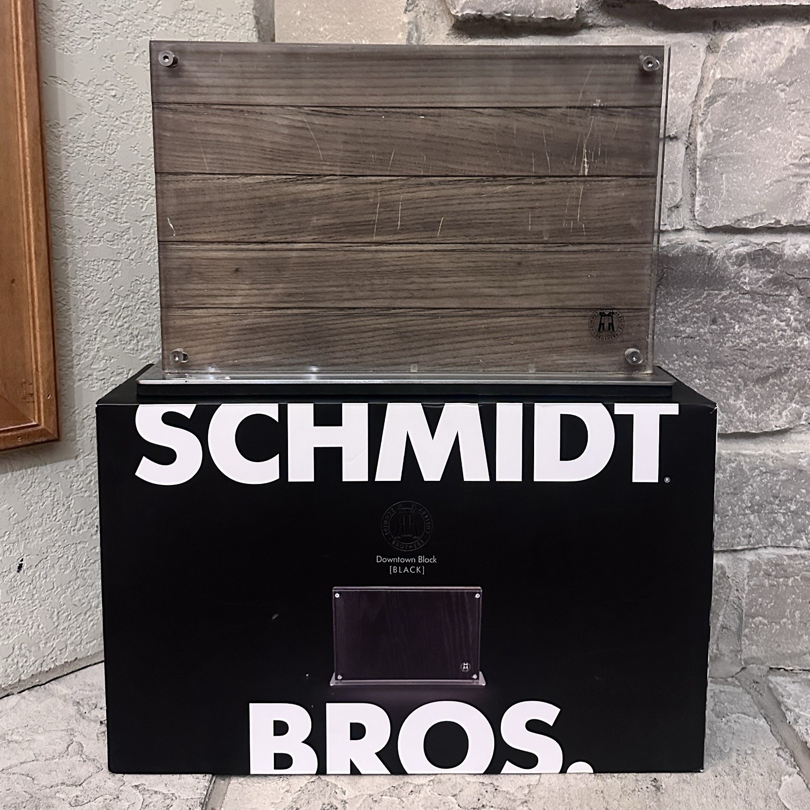 Schmidt Brothers Cutlery Downtown Magnetic Knife Block Holder Acacia Wood #200