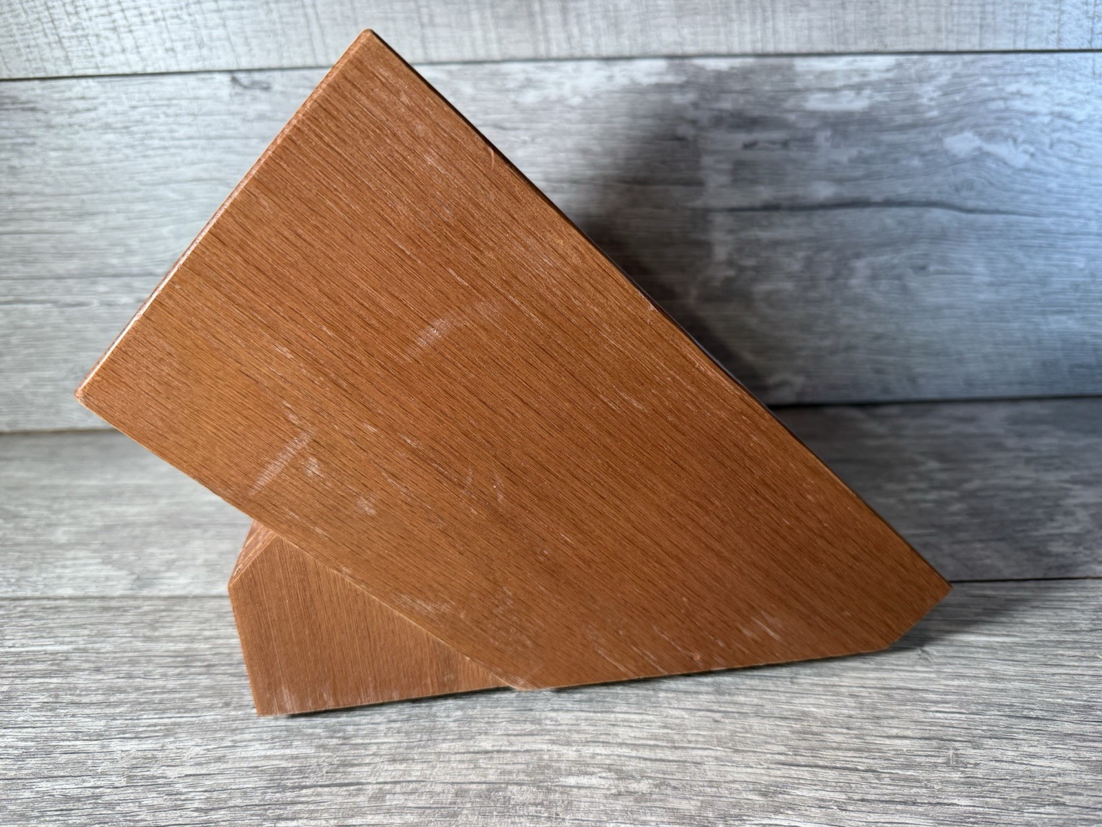 Cutco 18 Slot Knife Holder Counter Top Storage 8 Steak Solid Oak Wood Block Only