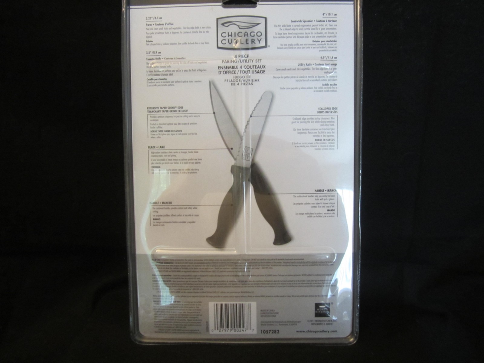 Chicago Cutlery Paring/ Utility Set Stainless Steel Blades With Polymer Handles