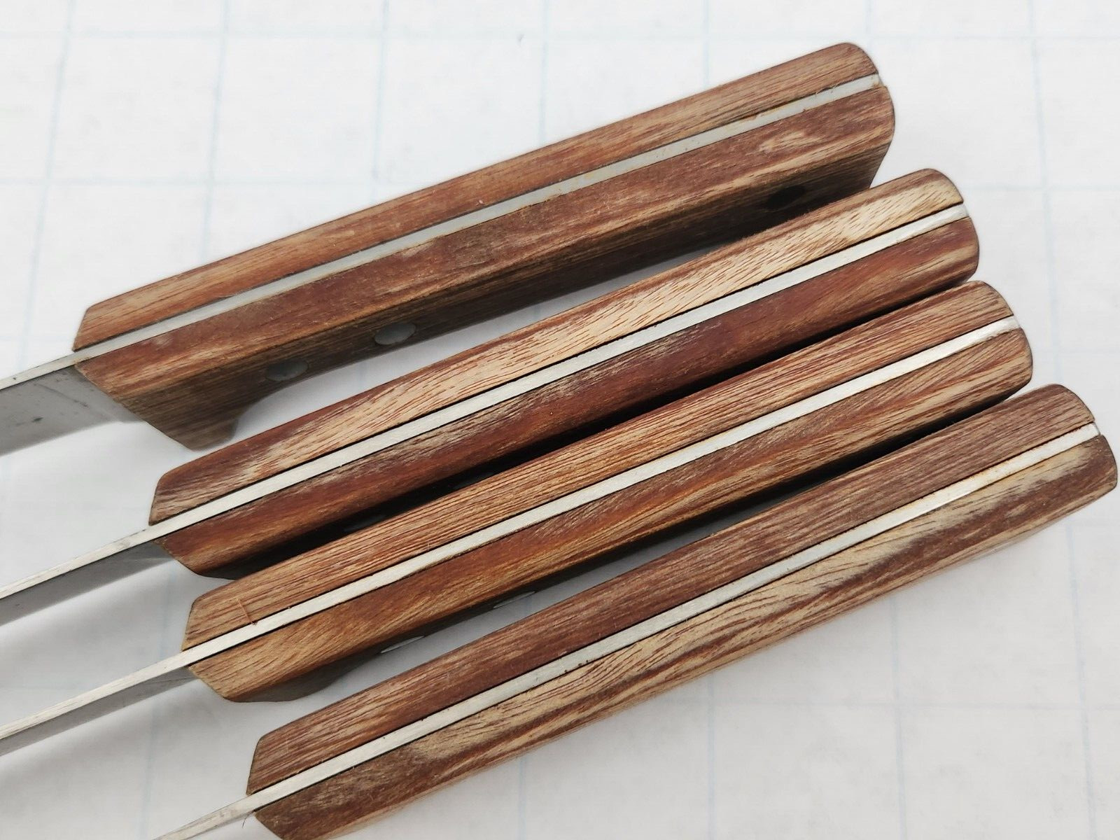4 Dansk Vintage Steak Knives Teak Handles Made In Japan