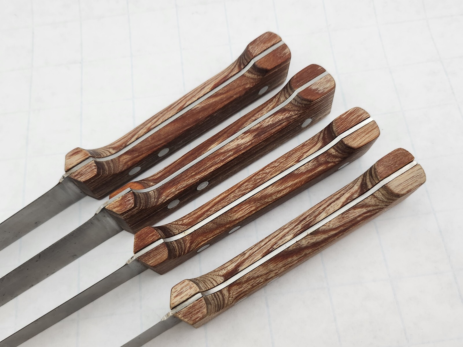 4 Dansk Vintage Steak Knives Teak Handles Made In Japan
