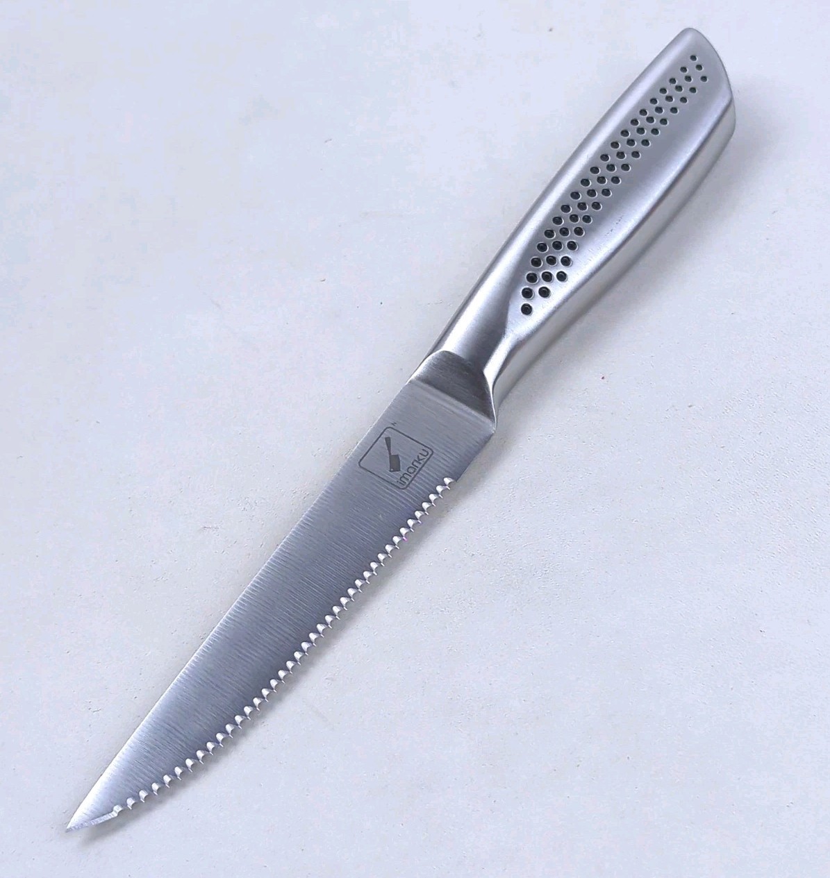 imarku 4.5″ Serrated STEAK Knife, High Carbon JAPANESE Stainless Steel Blade A16