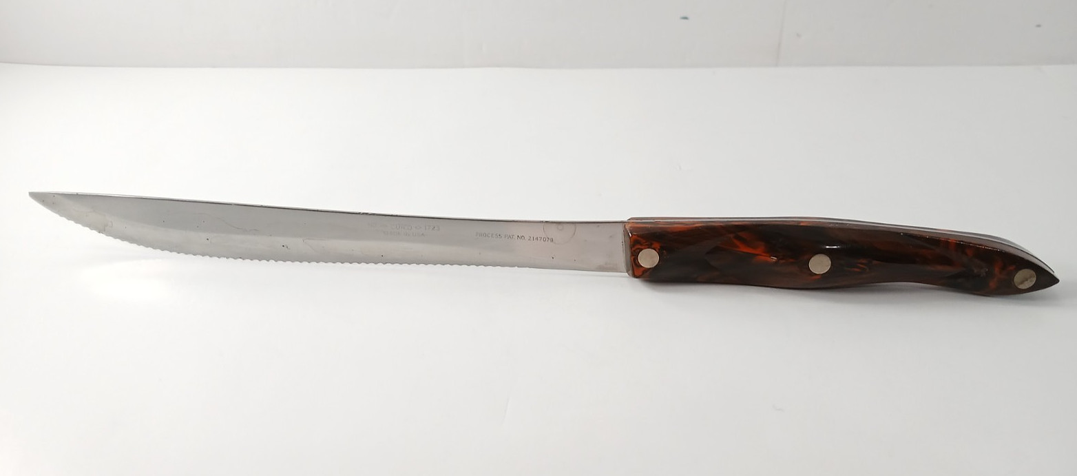 Cutco #1723 Serrated Carving Knife With Marbled Swirl Handle 9″ BLADE Read!