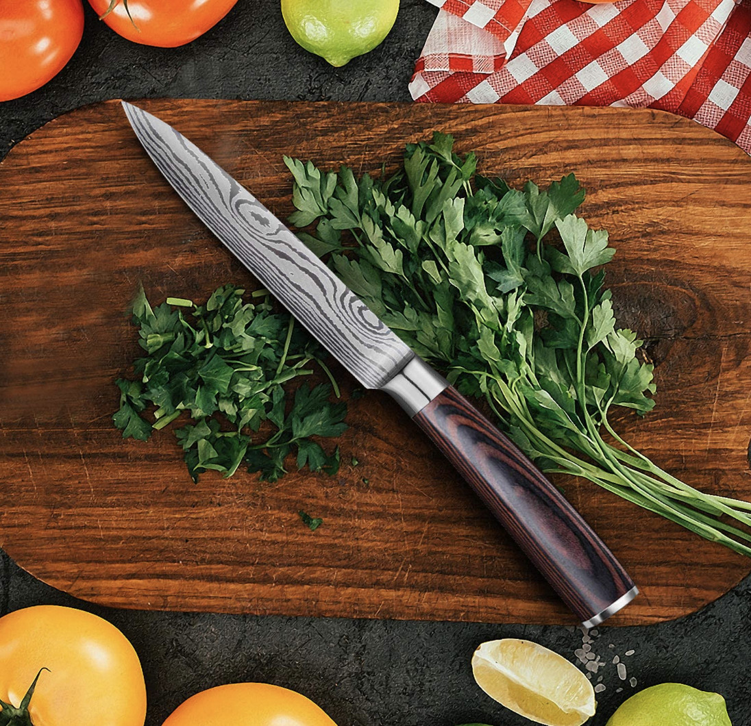 Utility Knife, 5 Inch German Steel Pro Sharp Cooking Kitchen Knife in Gift Box